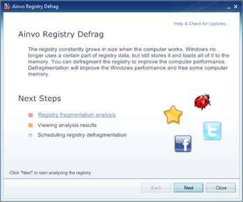 Ainvo Registry Defrag Portable screenshot
