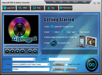 Aiprosoft DVD to Archos Converter screenshot