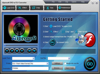 Aiprosoft DVD to FLV Converter screenshot