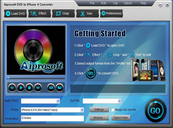 Aiprosoft DVD to iPhone 4 Converter screenshot