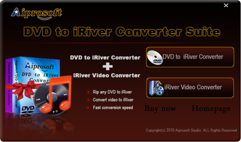 Aiprosoft DVD to iRiver Converter Suite screenshot