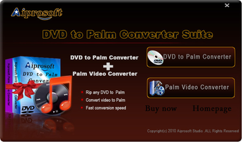 Aiprosoft DVD to Palm Converter Suite screenshot