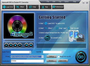 Aiprosoft DVD to Pocket PC Converter screenshot