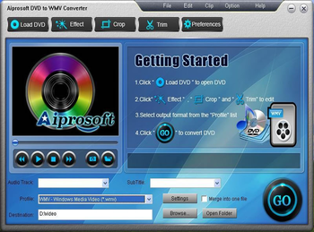 Aiprosoft DVD to WMV Converter screenshot