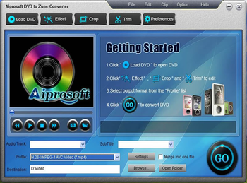 Aiprosoft DVD to Zune Converter screenshot 2