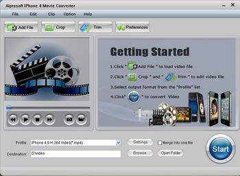 Aiprosoft iPhone 4 Movie Converter screenshot