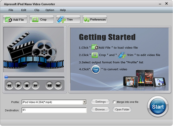 Aiprosoft iPod Nano Video Converter screenshot