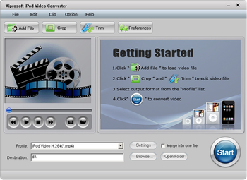 Aiprosoft iPod Video Converter screenshot