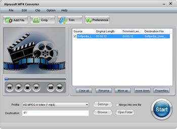 Aiprosoft MP4 Converter screenshot