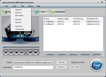Aiprosoft Sony MP4 Video Converter screenshot 2