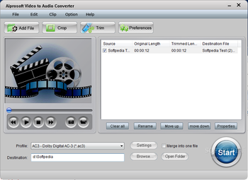 Aiprosoft Video to Audio Converter screenshot