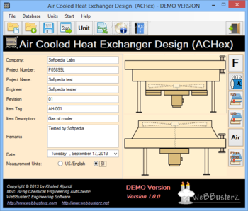 Air Cooled Heat Exchanger Design screenshot