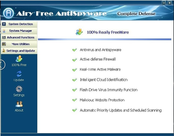 Airy Free AntiSpyware screenshot