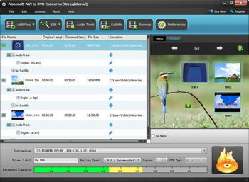 Aiseesoft AVI to DVD Converter screenshot