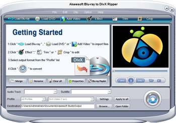 Aiseesoft Blu-ray to DivX Ripper screenshot 2