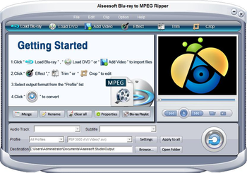 Aiseesoft Blu-ray to MPEG Ripper screenshot