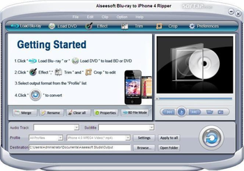 Aiseesoft Blue-ray to iPhone 4 Ripper screenshot 2