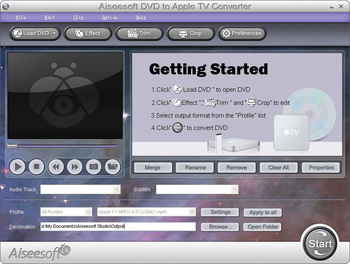 Aiseesoft DVD to Apple TV Converter screenshot