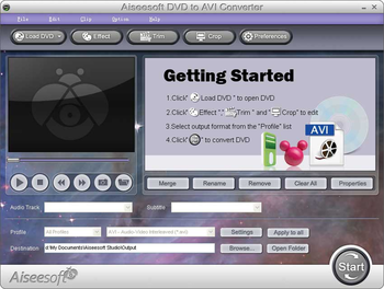 Aiseesoft DVD to AVI Converter screenshot