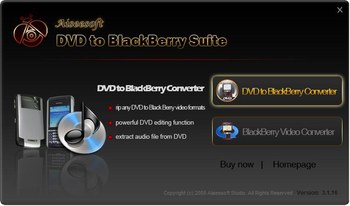 Aiseesoft DVD to BlackBerry Suite screenshot