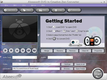 Aiseesoft DVD to Creative Zen Converter screenshot 3