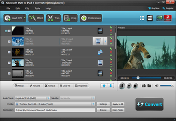 Aiseesoft DVD to iPad 3 Converter screenshot