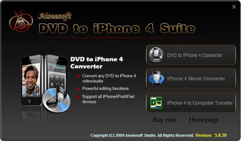Aiseesoft DVD to iPhone 4 Suite screenshot