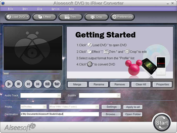 Aiseesoft DVD to iRiver Converter screenshot