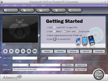 Aiseesoft DVD to Pocket PC Converter screenshot