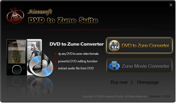 Aiseesoft DVD to Zune Suite screenshot