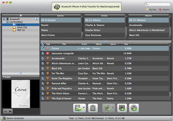 Aiseesoft iPhone 4 ePub Transfer for Mac screenshot