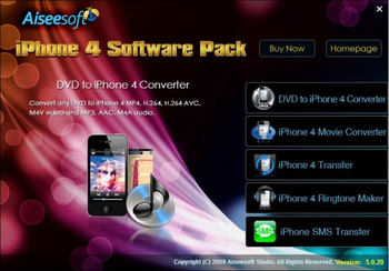 Aiseesoft iPhone 4 Software Pack screenshot