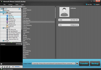 Aiseesoft iPhone Contacts Backup screenshot