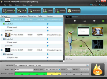 Aiseesoft MPG to DVD Converter screenshot