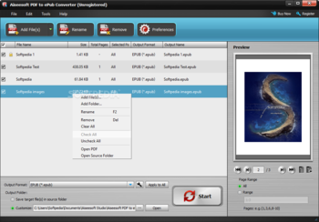 Aiseesoft PDF to ePub Converter screenshot