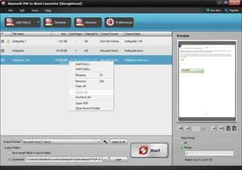 Aiseesoft PDF to Word Converter screenshot