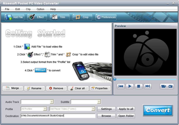 Aiseesoft Pocket PC Video Converter screenshot