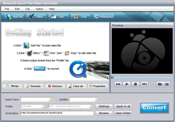 Aiseesoft QuickTime Video Converter screenshot