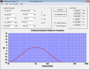 AJ Bandpass Designer screenshot