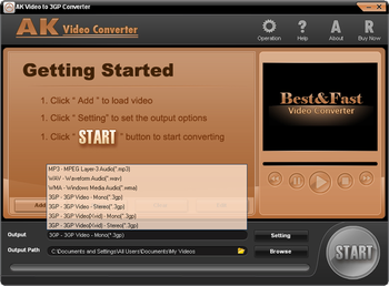 AK Video to 3GP Converter screenshot