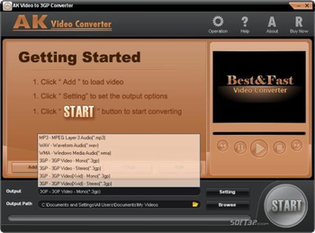 AK Video to 3GP Converter screenshot 2
