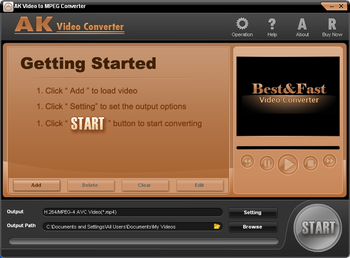 AK Video to MPEG Converter screenshot