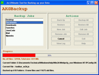 AKGBackup screenshot