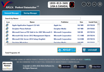 Akick Perfect Uninstaller screenshot