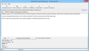 AKS Word Count Professional screenshot 2
