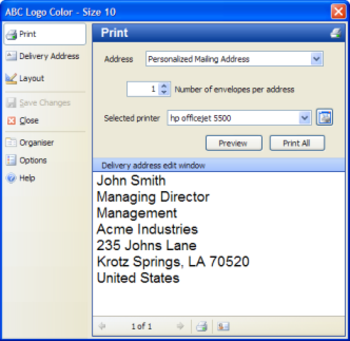 Aladdins Envelopes & Labels screenshot
