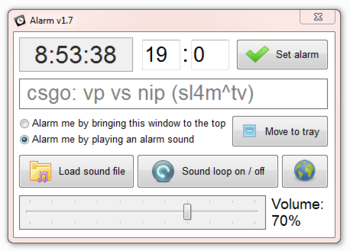 Alarm screenshot