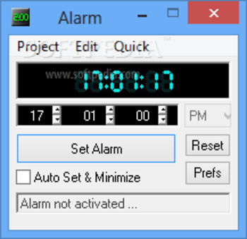 Alarm screenshot