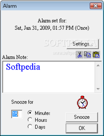 Alarm screenshot