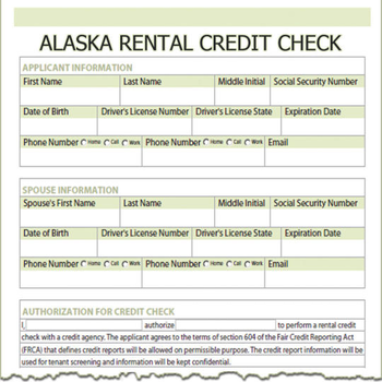 Alaska Rental Credit Check screenshot